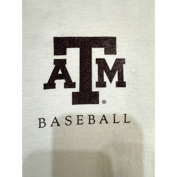 Texas A&M Aggies TShirt Mens 2XL White NCAA Baseball Graphic Short Sleeve Y2K - Picture 2 of 7